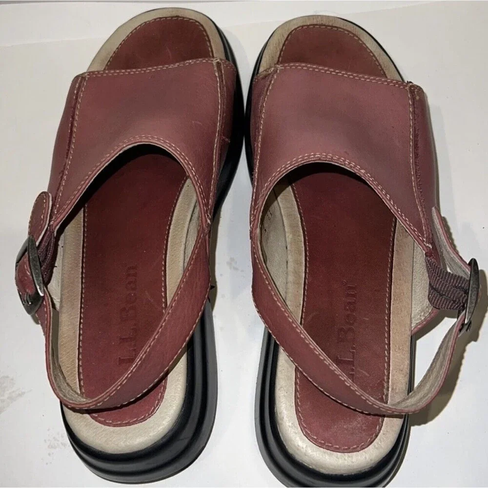 LL Bean Oaspi Sandals Brown 6.5 Medium - Picture 4 of 9